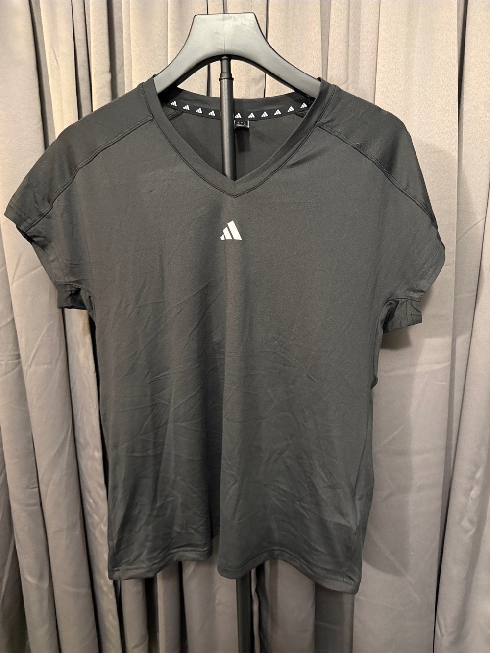 adidas Black Women's V-Neck Athletic Tee